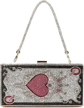 pearl&she Diamond Women Evening Handbags Purse Minaudiere Clutch Bag,Stack of Cash Dollars Crystal Clutch Purses