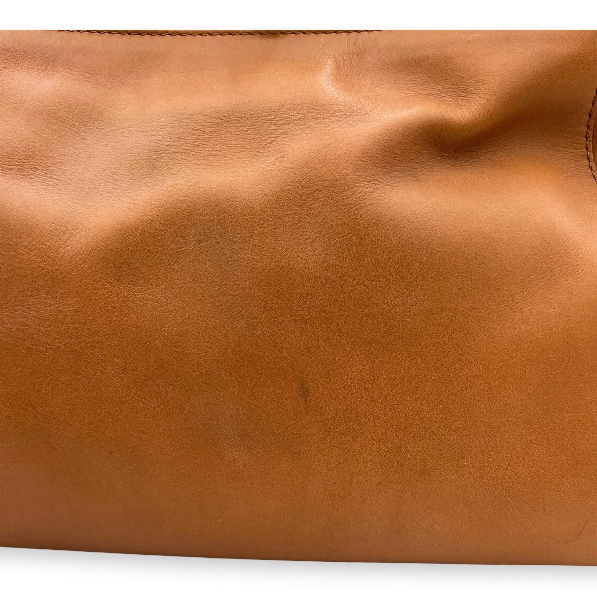 Peekaboo Top handle Bag Medium Brown in Calfskin , Silver Hardware