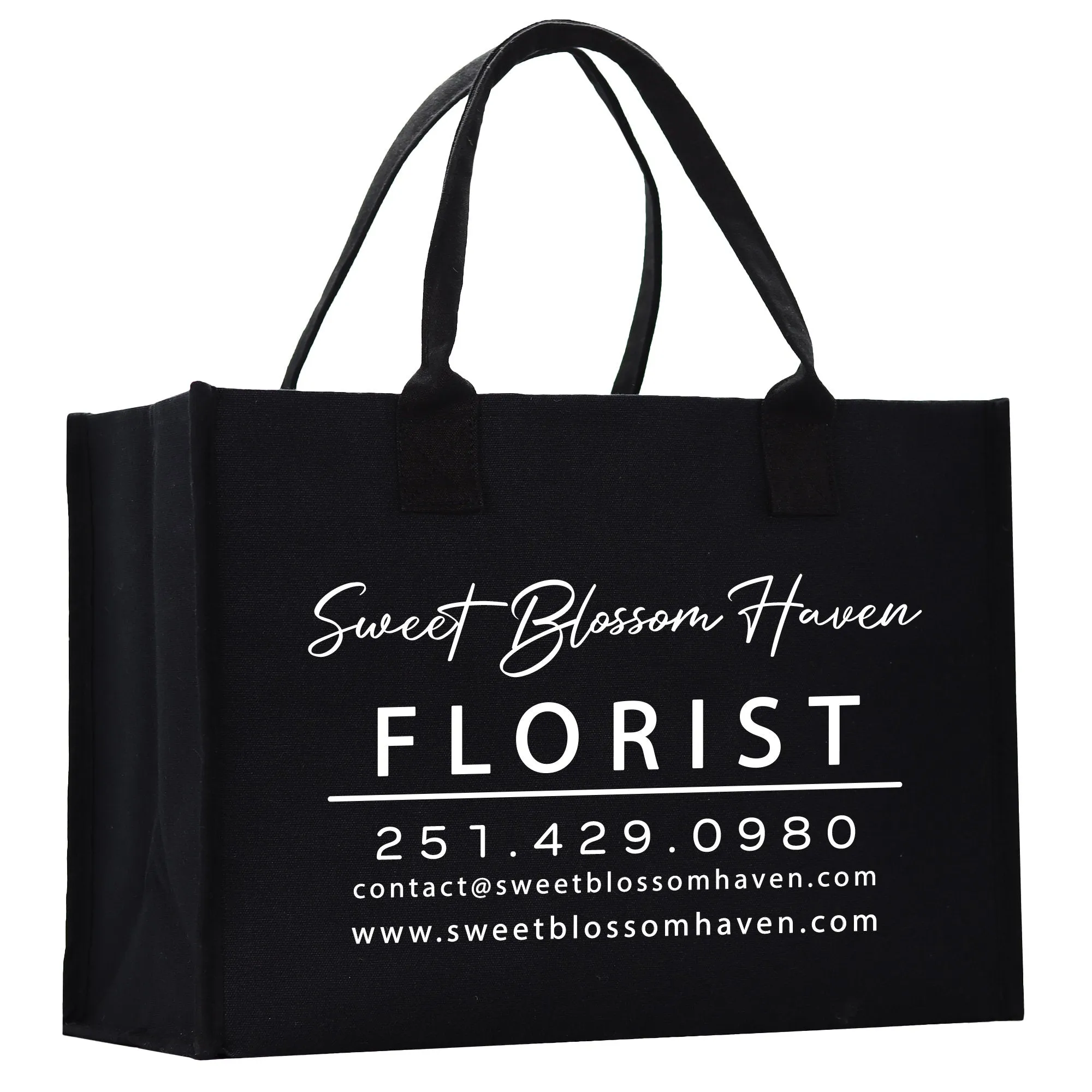 Personalized Florist Cotton Canvas Tote Bag Florist Business Tote Custom Florist Store Gift Bulk Business Logo Florist Swag (FLT1002)