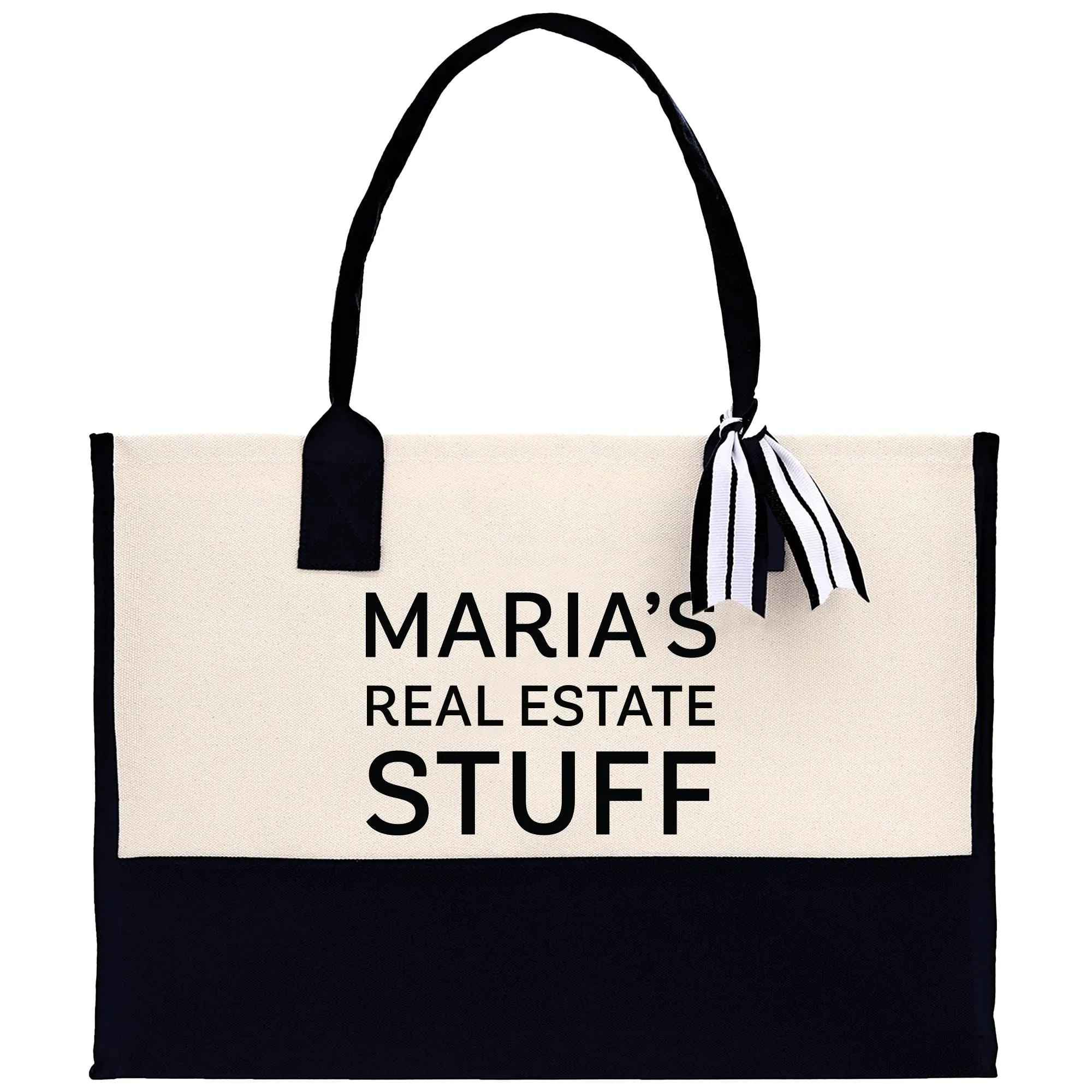 Personalized Name Real Estate Stuff Tote Bag Business Custom Real Estate Agent Gift Bulk Business Logo Realtor Swag Bag (RET1021)