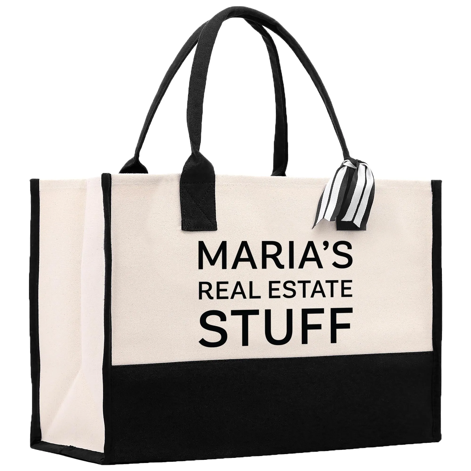 Personalized Name Real Estate Stuff Tote Bag Business Custom Real Estate Agent Gift Bulk Business Logo Realtor Swag Bag (RET1021)
