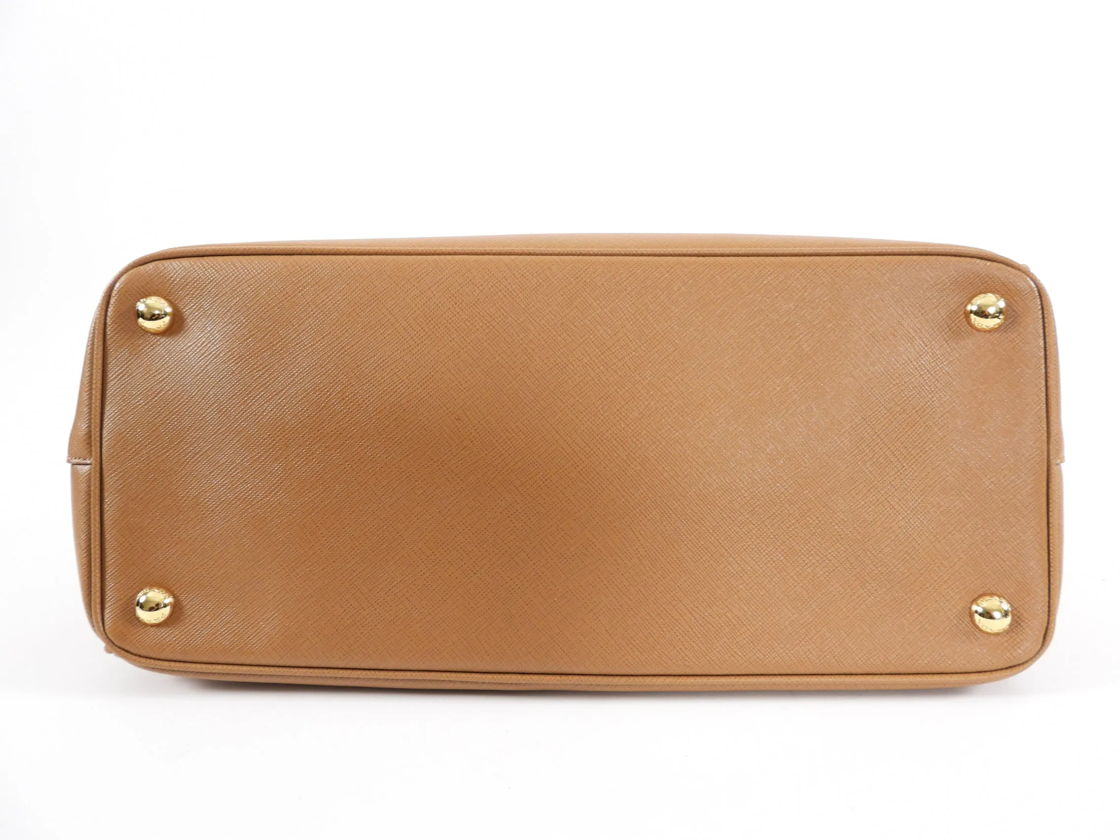 Prada Caramel Saffiano Lux Large Galleria Double Zip Bag