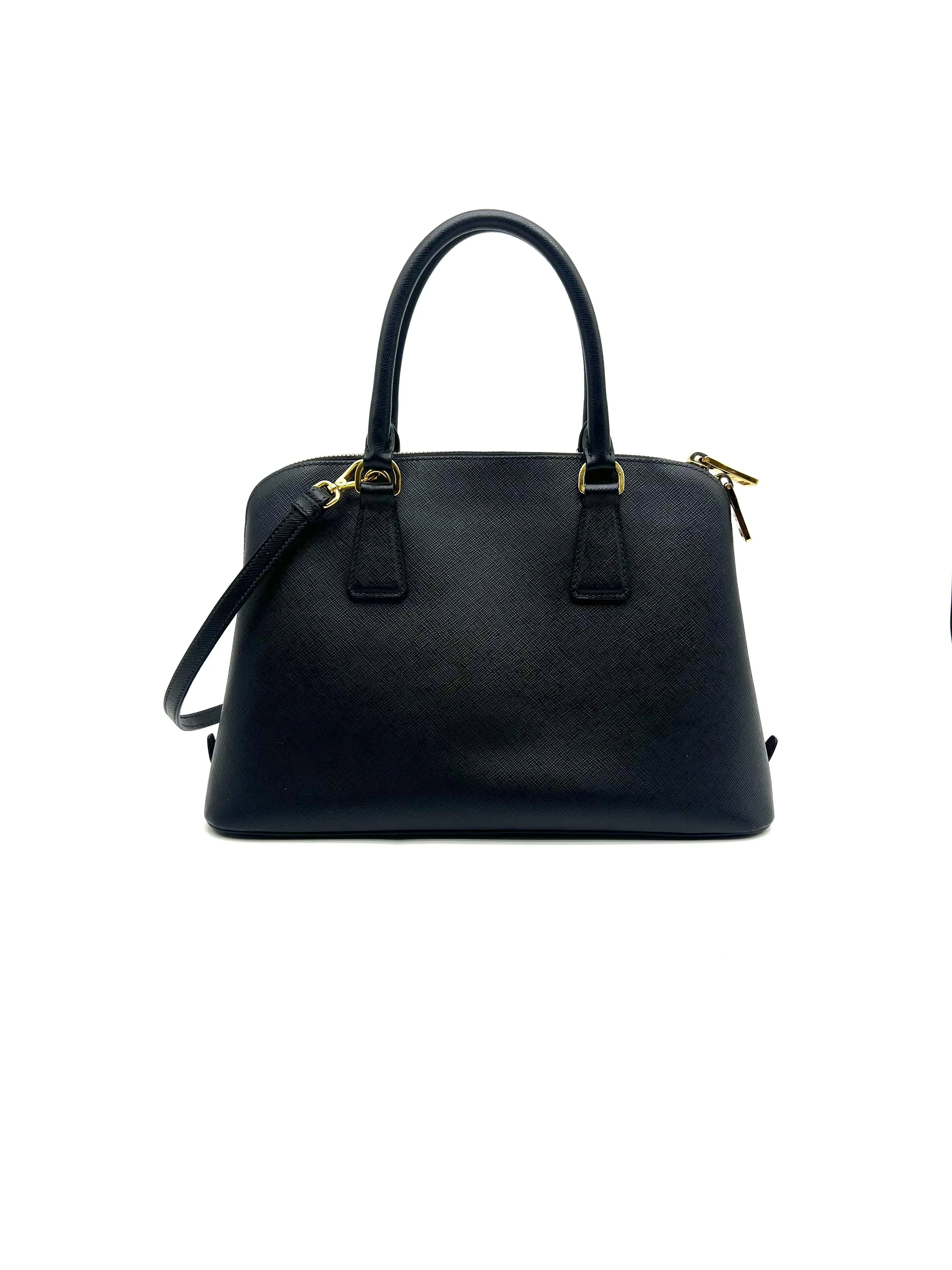 PRADA Lux Medium Promenade Saffiano Leather Shoulder&Hand Bag Nero BL0837