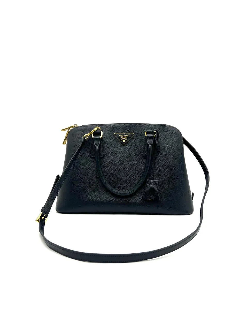 PRADA Lux Medium Promenade Saffiano Leather Shoulder&Hand Bag Nero BL0837