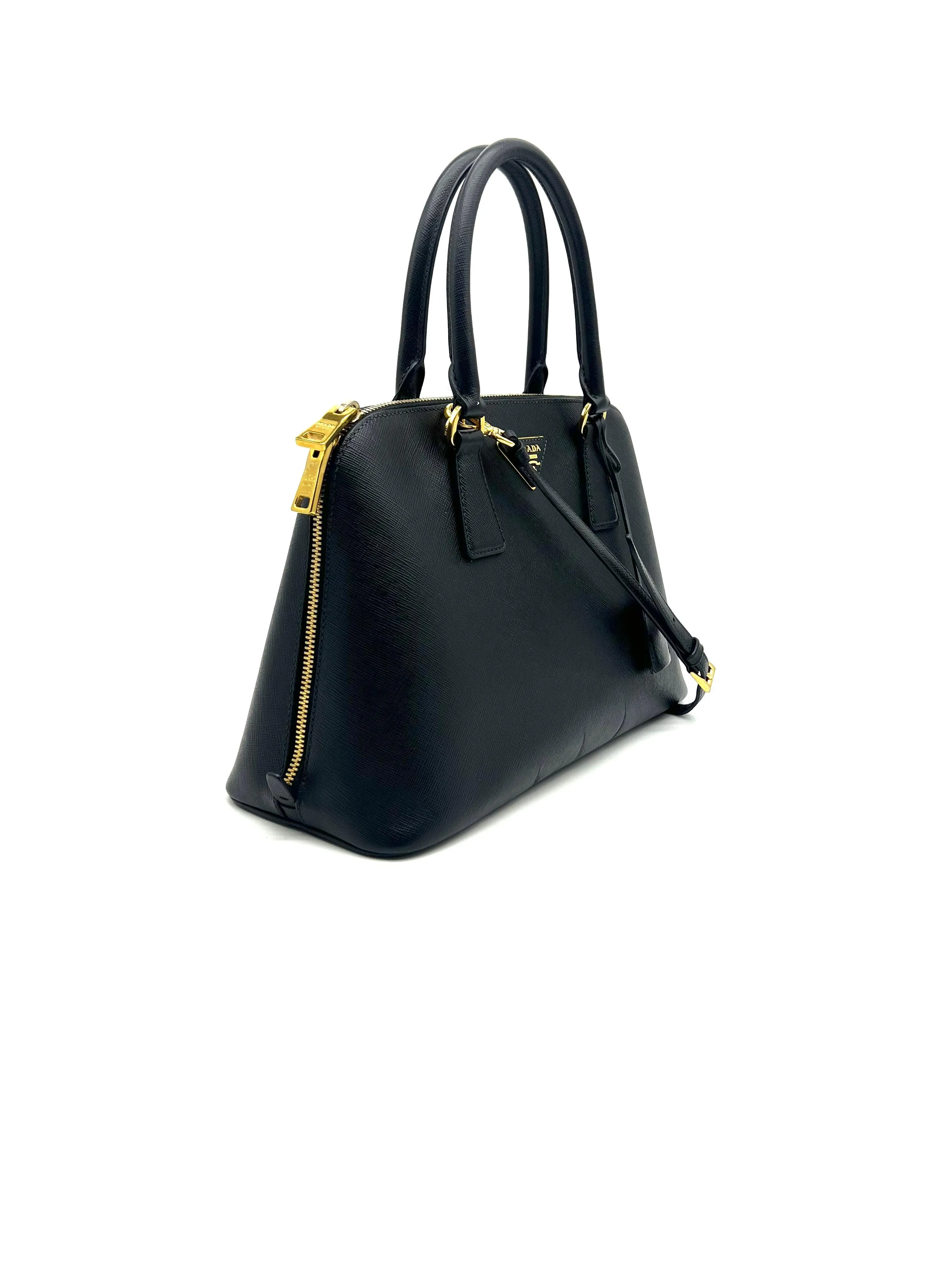 PRADA Lux Medium Promenade Saffiano Leather Shoulder&Hand Bag Nero BL0837
