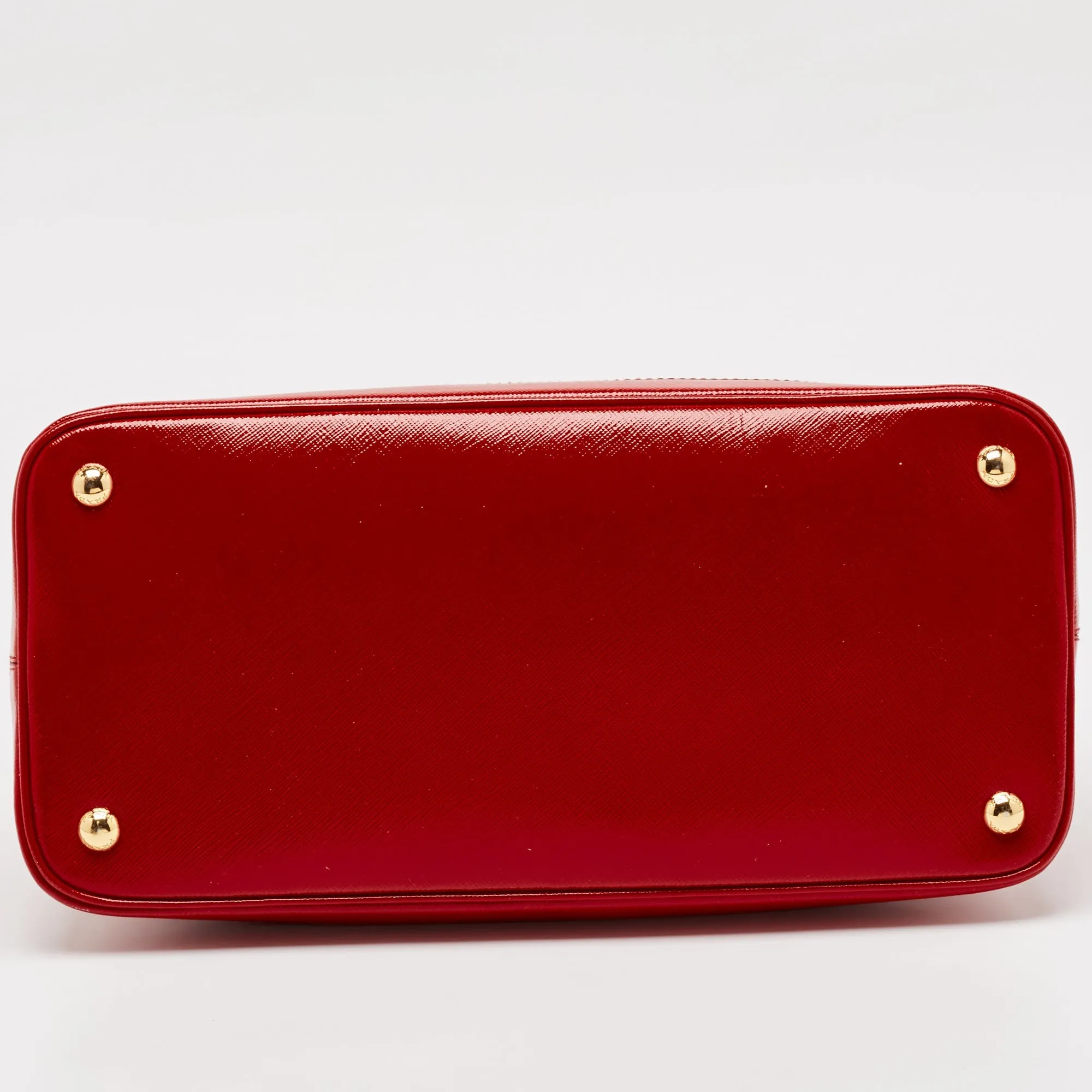 Prada Red Saffiano Lux Patent Leather Medium Promenade Satchel