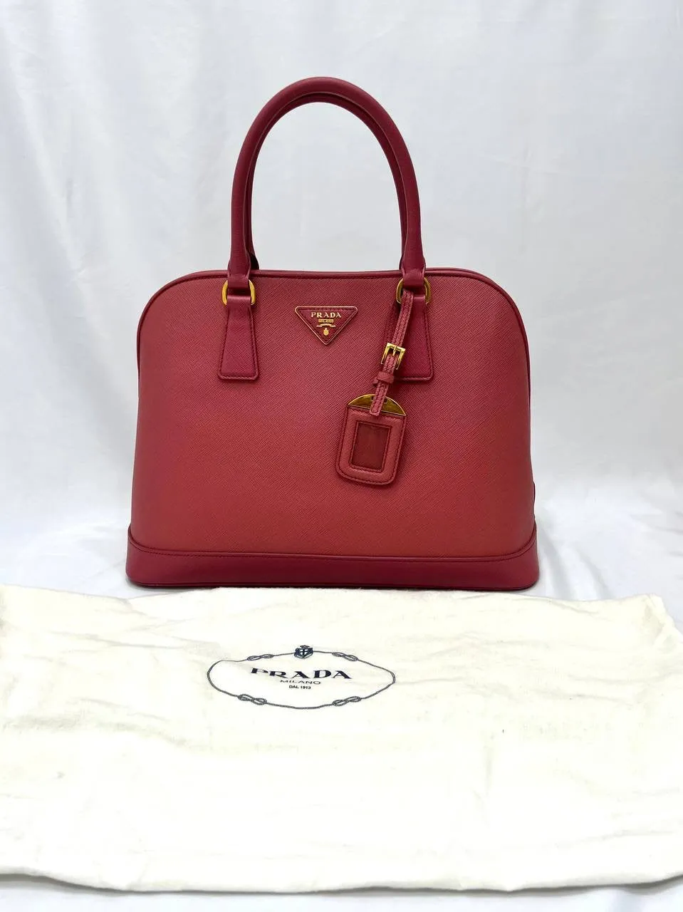 PRADA Saffiano Lux 2way Shoulder Bag Tamaris Pink