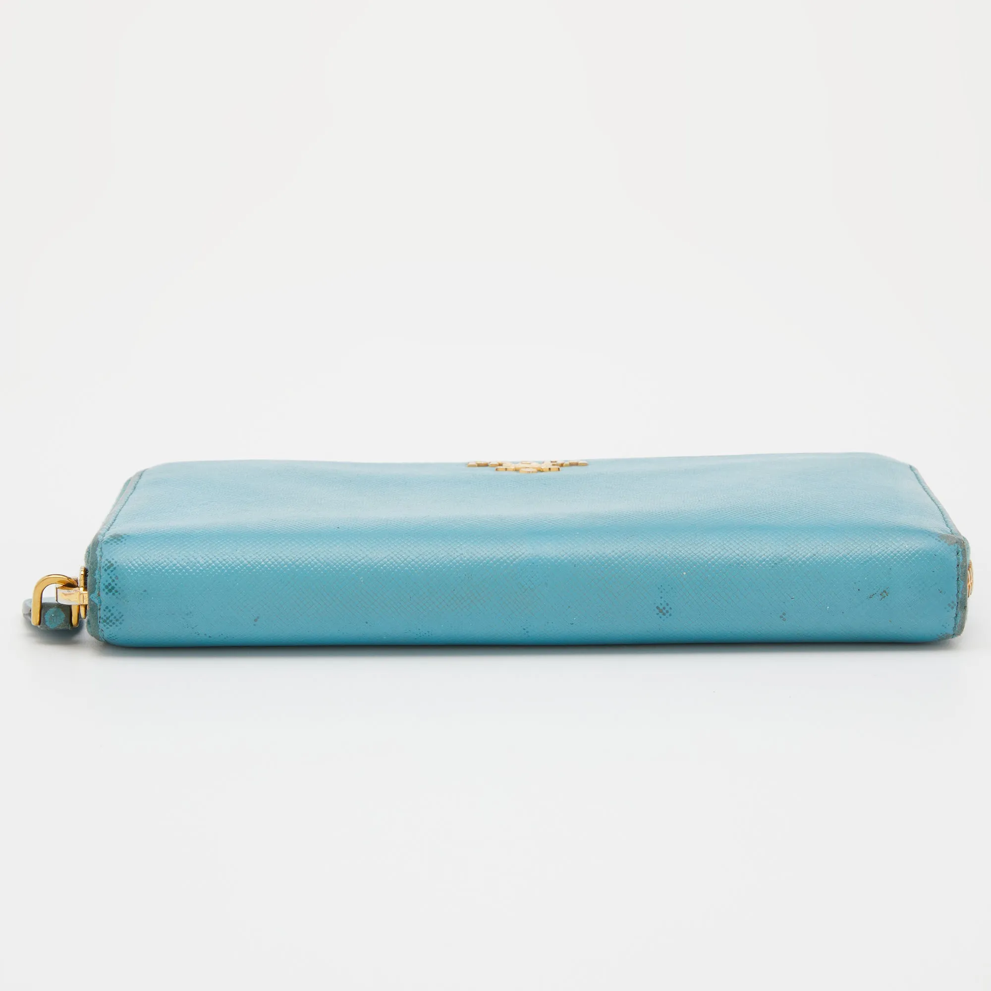 Prada Saffiano Lux Leather Zip Around Wallet