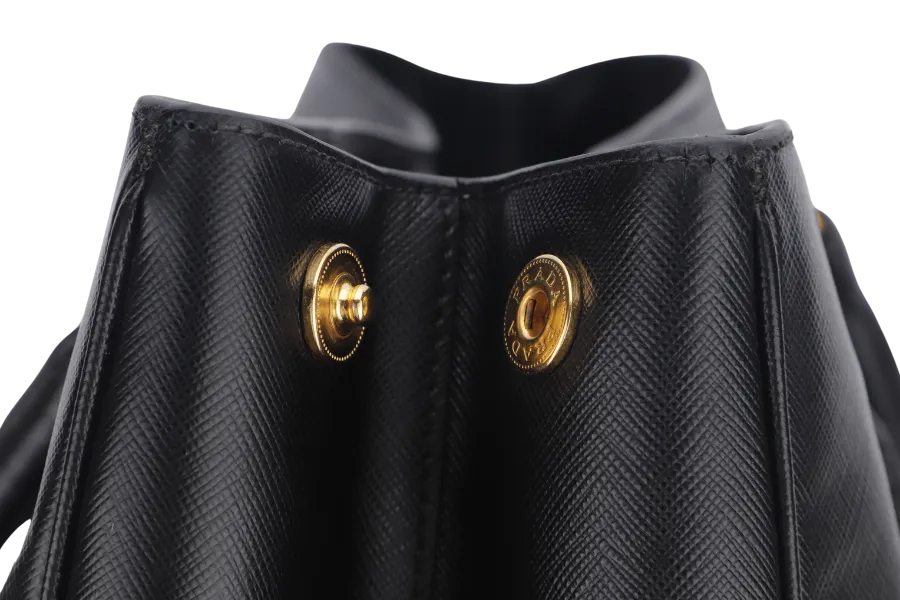 PRADA TOTE BAG NERO SAFFIANO LUX (BN1844) GOLD HARDWARE WITH CARD