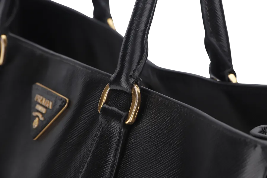 PRADA TOTE BAG NERO SAFFIANO LUX (BN1844) GOLD HARDWARE WITH CARD