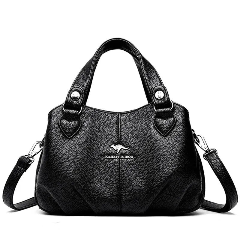 PU Leather Messenger Bag for Women – Small Crossbody Purse with Zipper