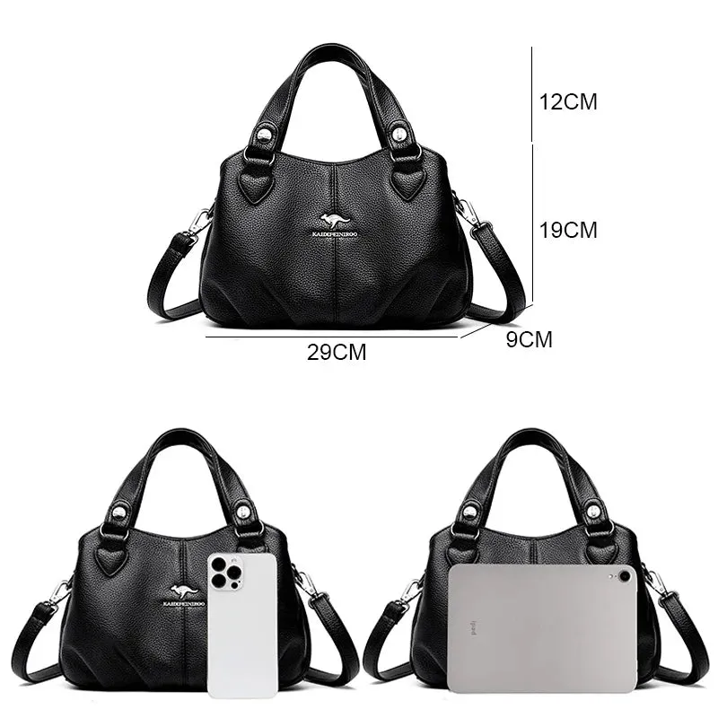 PU Leather Messenger Bag for Women – Small Crossbody Purse with Zipper