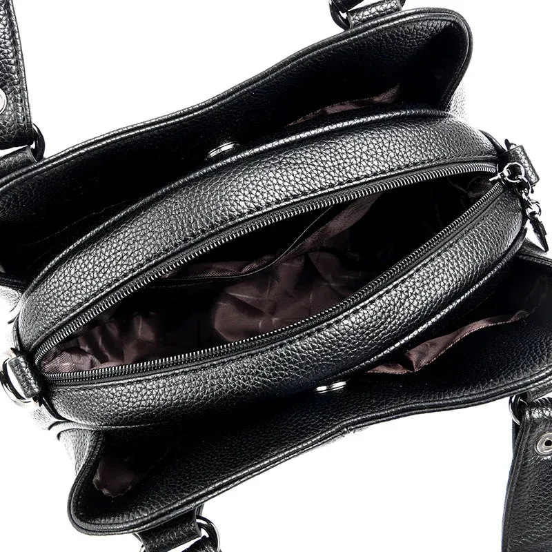 PU Leather Messenger Bag for Women – Small Crossbody Purse with Zipper