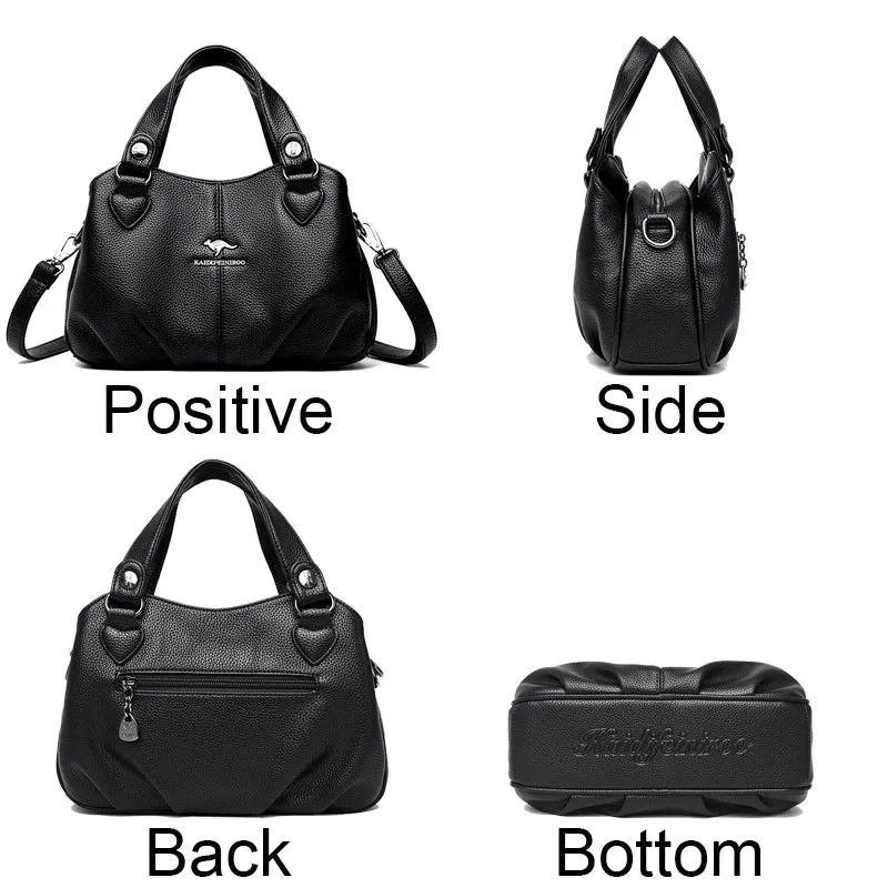 PU Leather Messenger Bag for Women – Small Crossbody Purse with Zipper