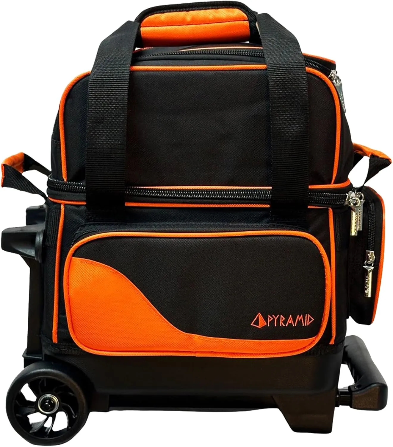 Pyramid Path Pro Deluxe Single Roller Bowling Bag With Separate Shoe Compartment (Up To US Mens Size 11), 2 Large Accessory Pockets, Padded Foam Ball Insert, Lifting Handles and Locking Square Handle