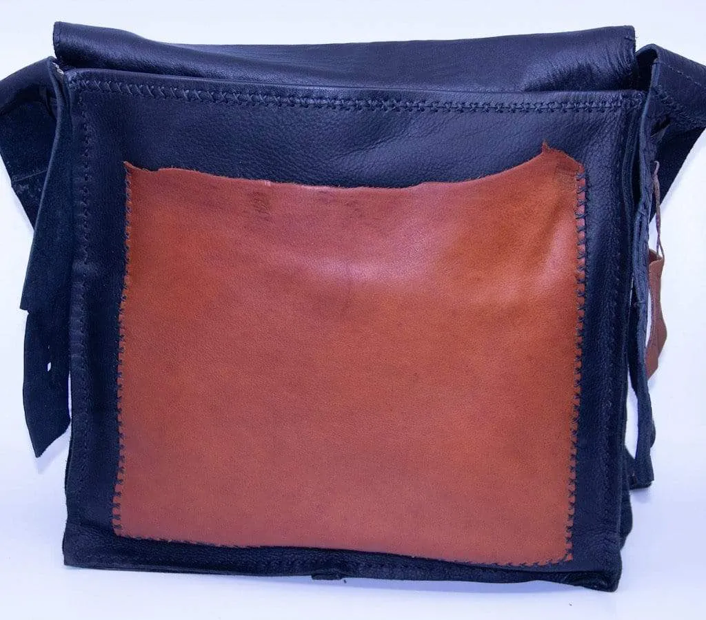 Quentin Black Cross Body Messenger Bag