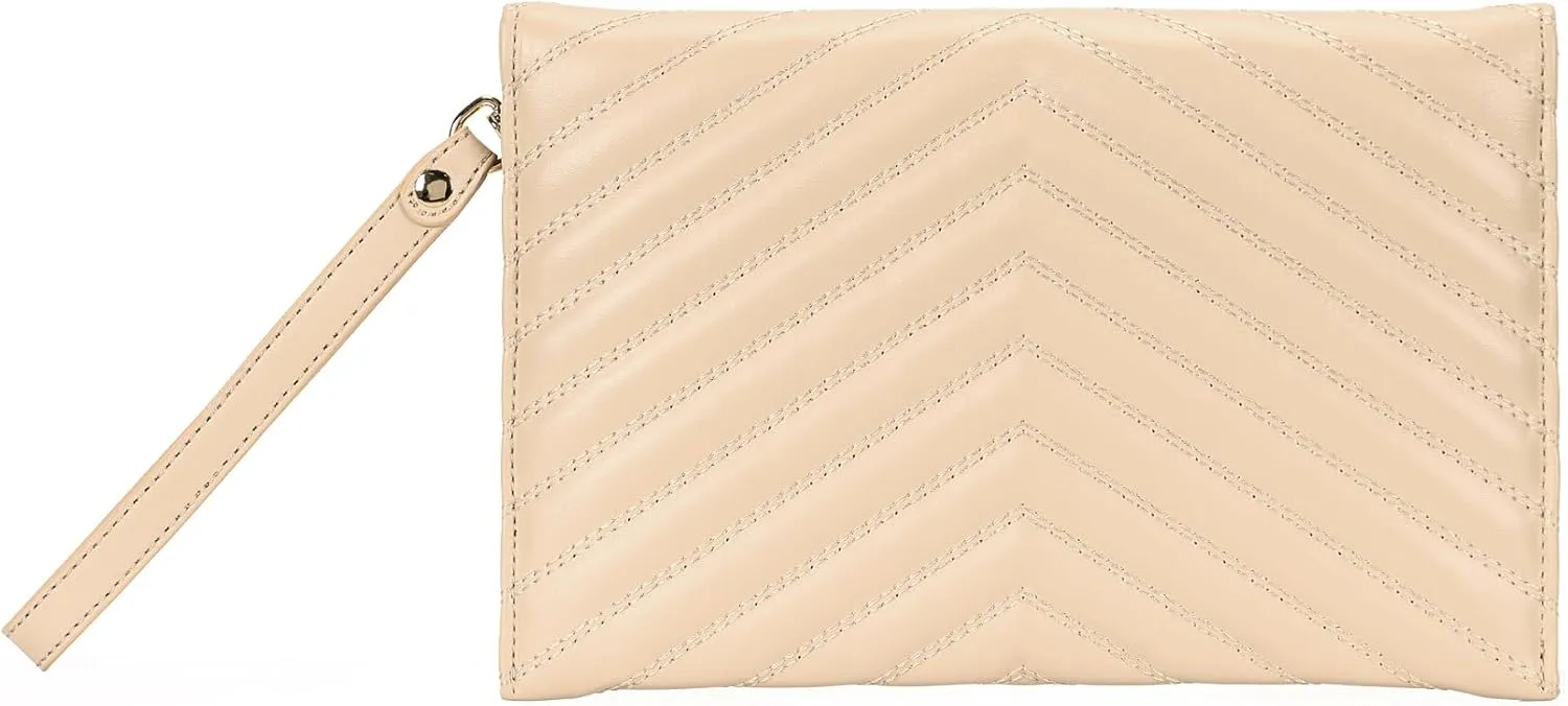 Quilted Women Envelope Clutch Bag Pouch Purse Medium Foldover Evening Handbag