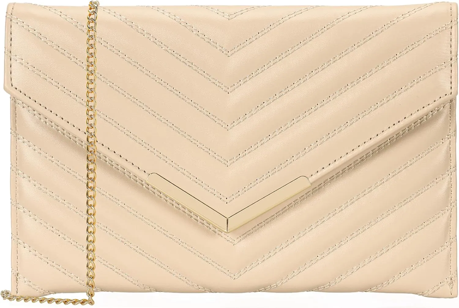 Quilted Women Envelope Clutch Bag Pouch Purse Medium Foldover Evening Handbag