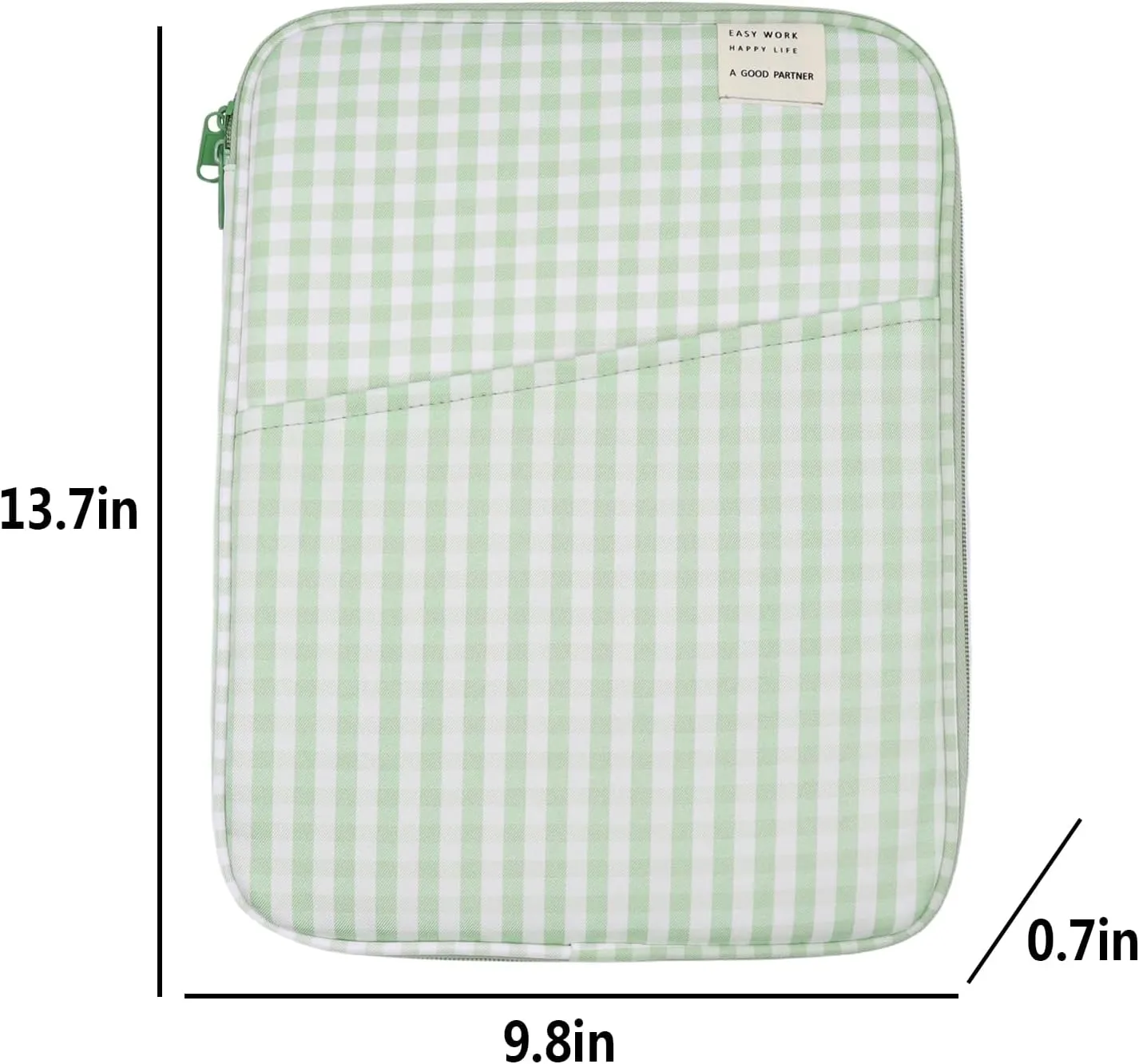 RARITYUS 13-14 Inch Fashion Plaid Laptop Sleeve Bag iPad Protective Case Kawaii Tablet Cover Notebook Storage Bag for Women Girls