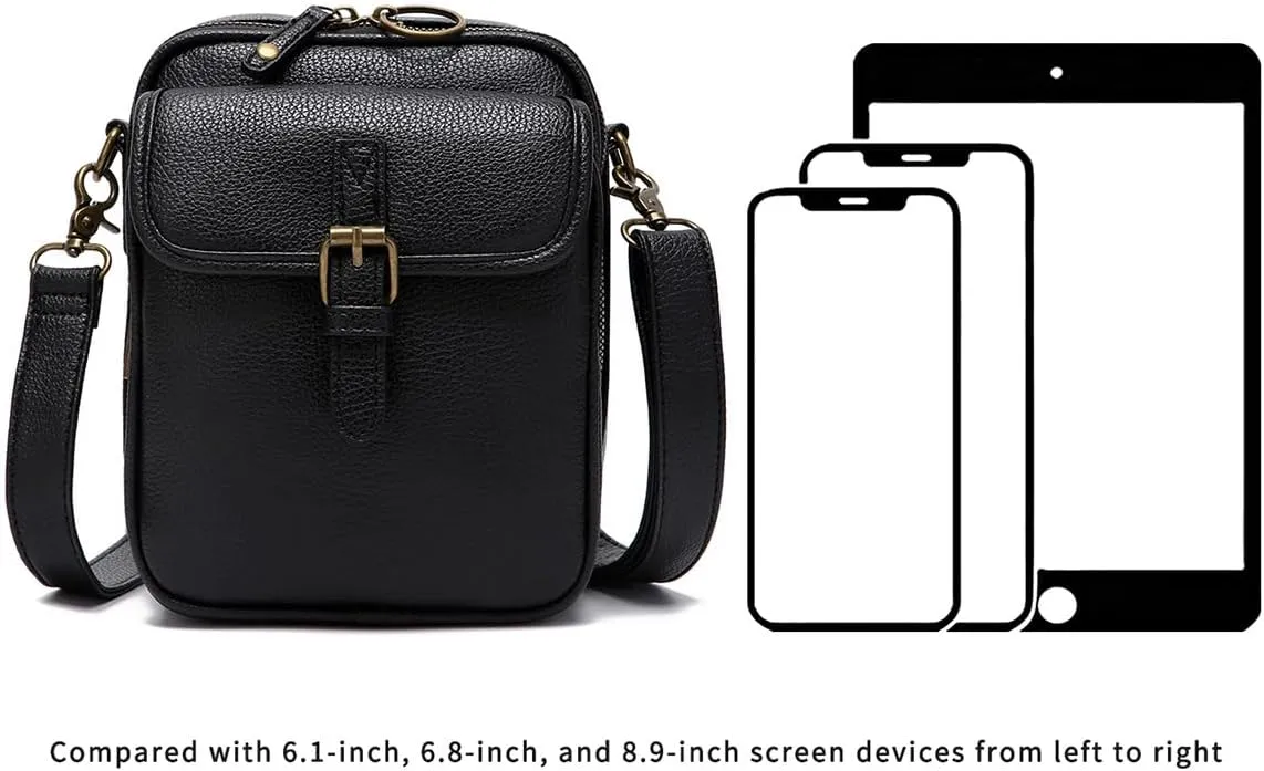 RFID blocking Anti-theft Crossbody Bag Vintage Mini Messenger Bag Travel Waterproof Purse with Built in Wallet