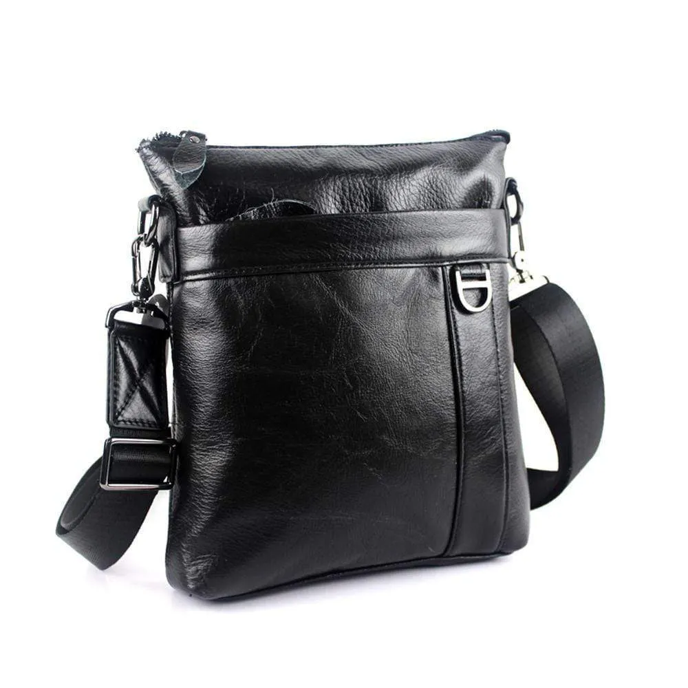 Rossie Viren Men's Vintage Cowhide Leather Voyager Small Messenger Bag