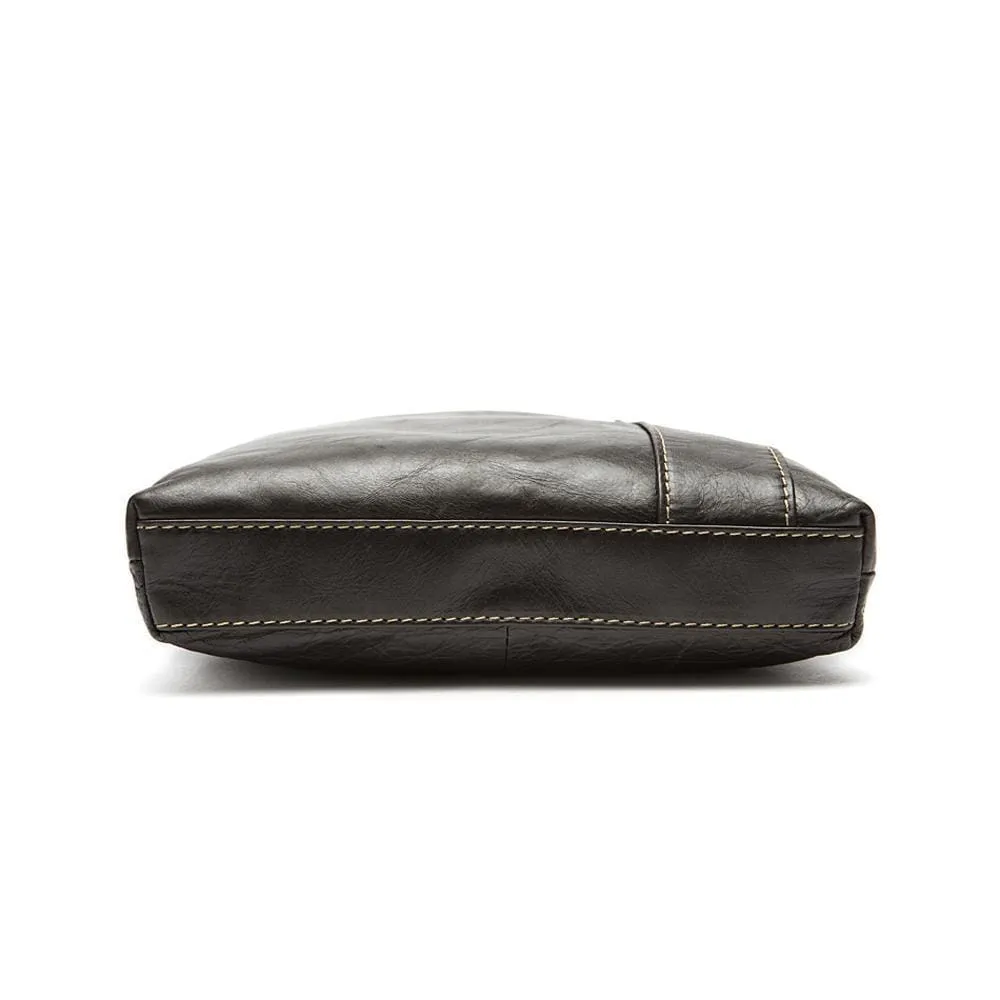 Rossie Viren Men's Vintage Cowhide Leather Voyager Small Messenger Bag