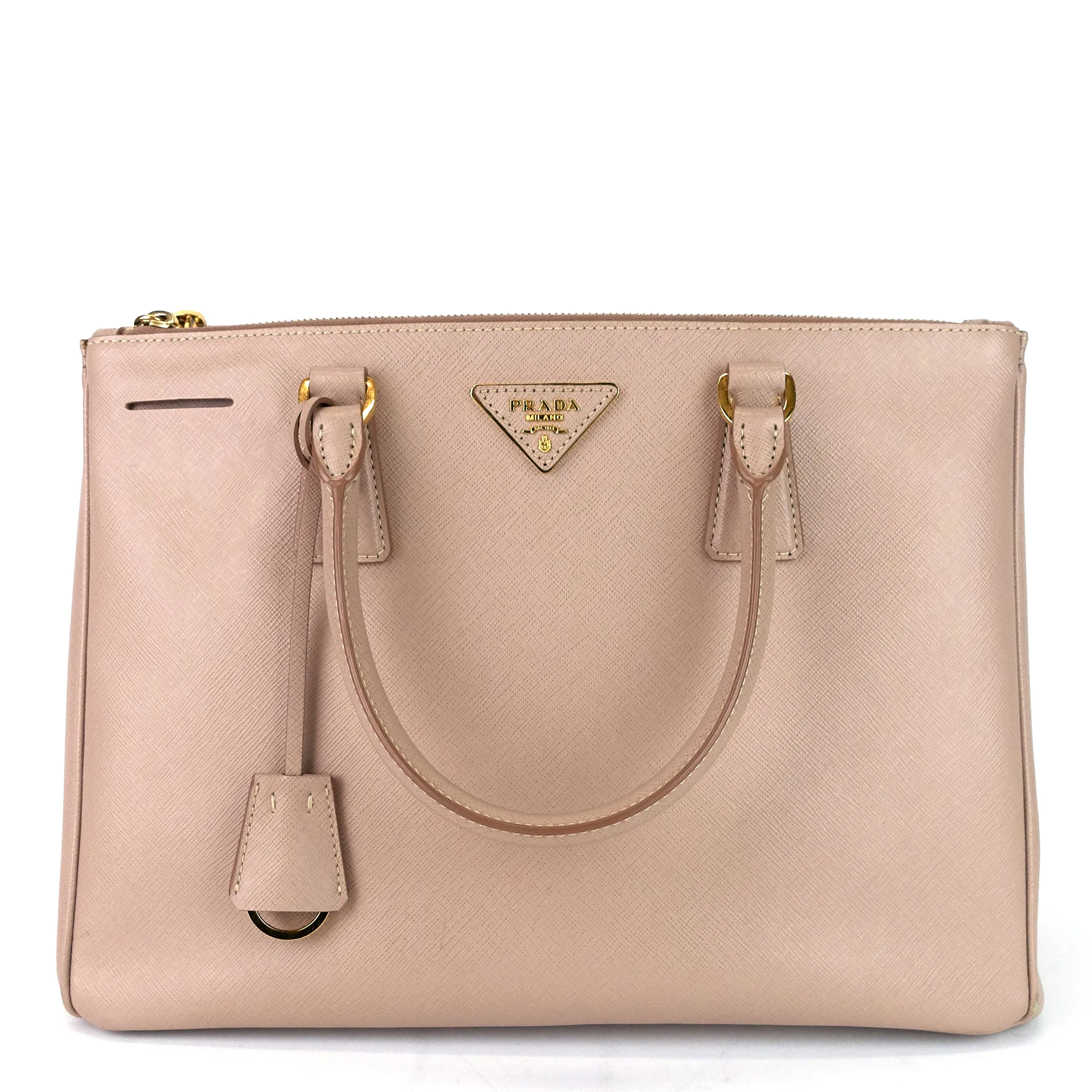 Saffiano Lux Double Zip Tote Bag