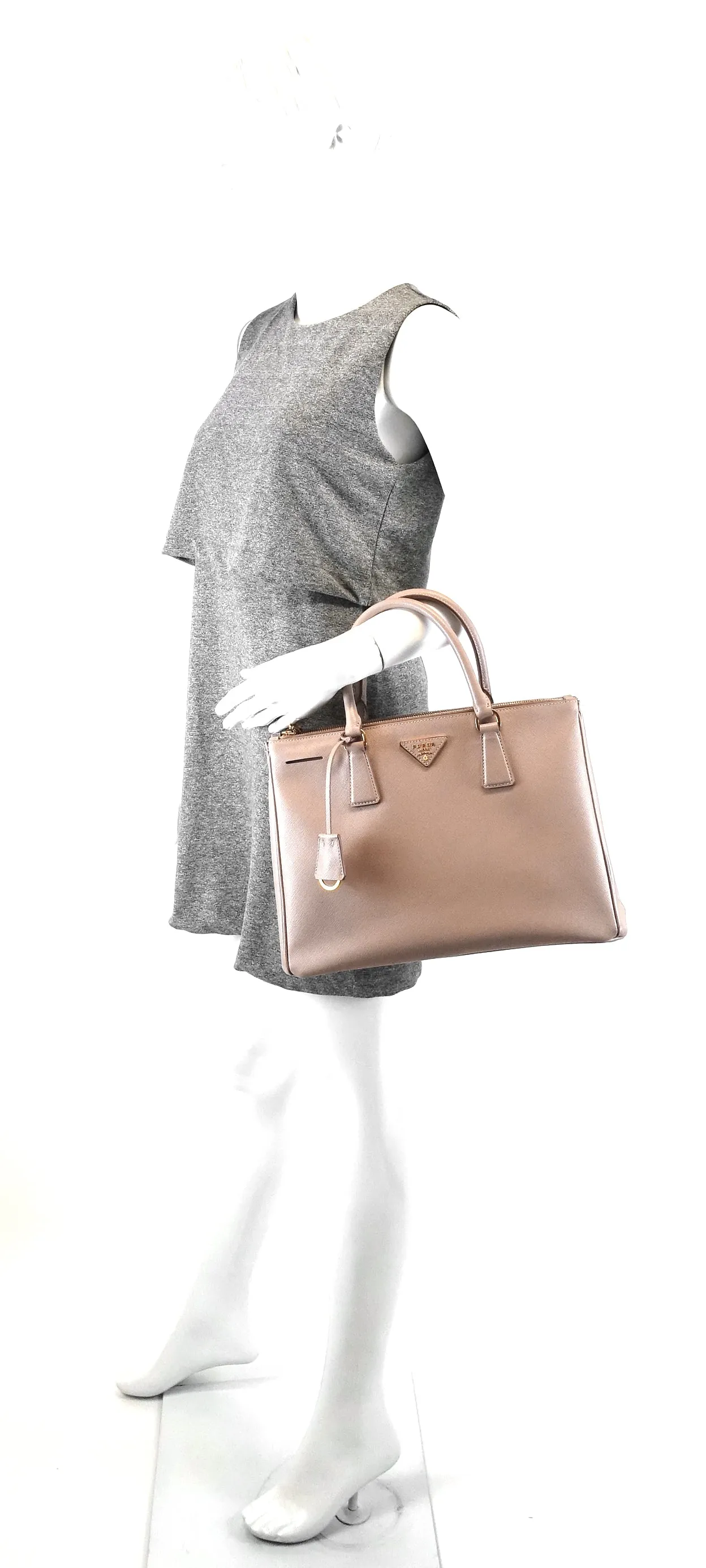 Saffiano Lux Double Zip Tote Bag