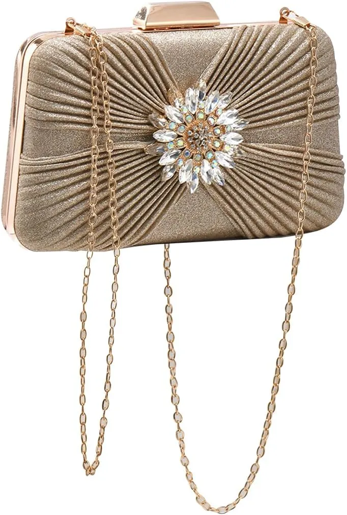Sequin Evening Bag for Women Sparkly Rhinestone Clutch Bag Bridal Wedding Purse Glitter Crystal Shoulder Bag