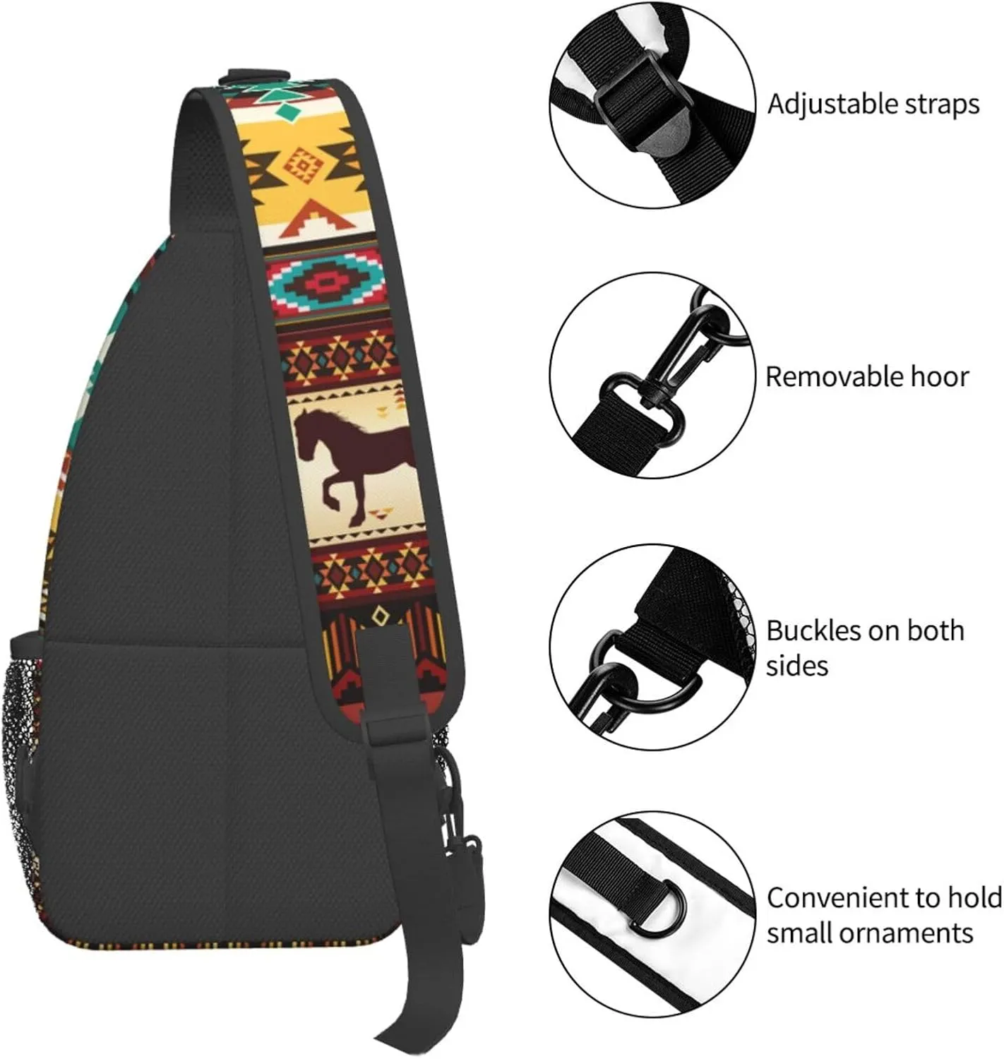 Sling Daypacks,adjustable Rope Crossbody One Shoulder Bag Travel Hiking Cycling for Men Women Gift