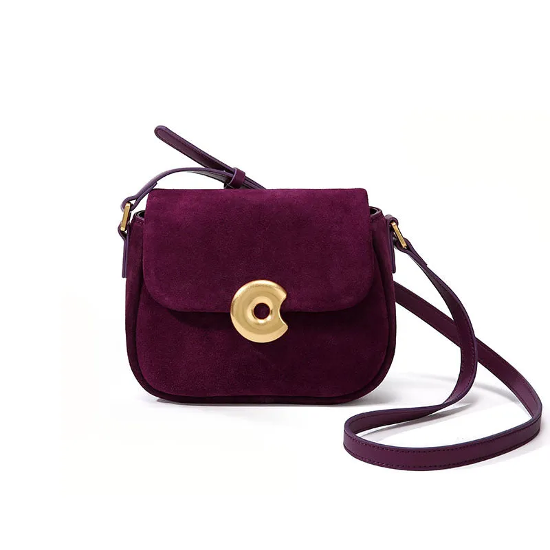 Strictly selected small square bag women's popular spring and summer new niche design  retro texture matte fleece commuter bag
