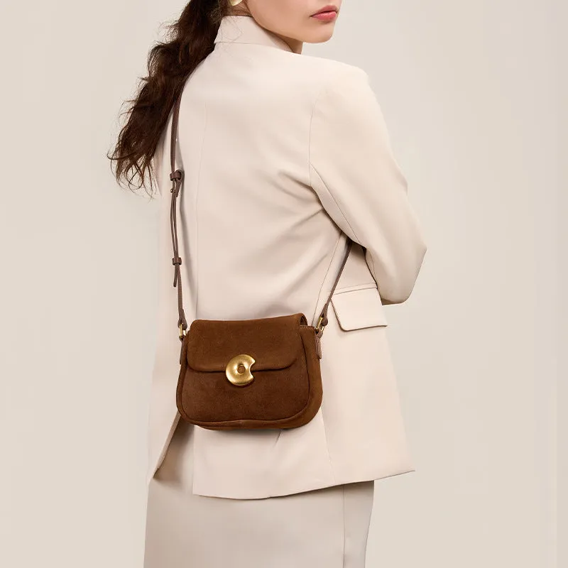 Strictly selected small square bag women's popular spring and summer new niche design  retro texture matte fleece commuter bag