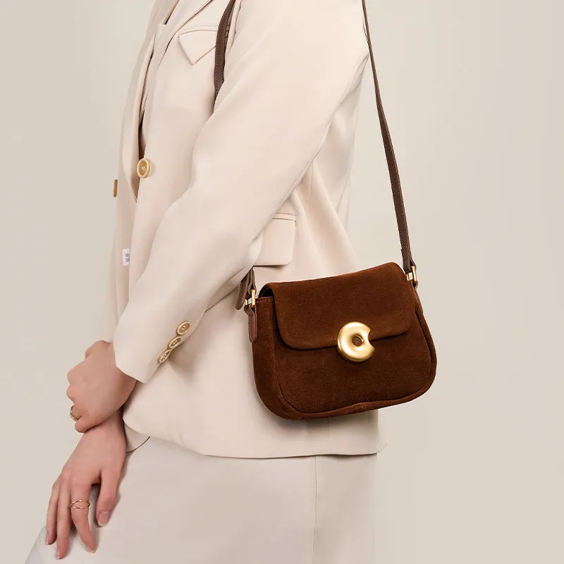 Strictly selected small square bag women's popular spring and summer new niche design  retro texture matte fleece commuter bag