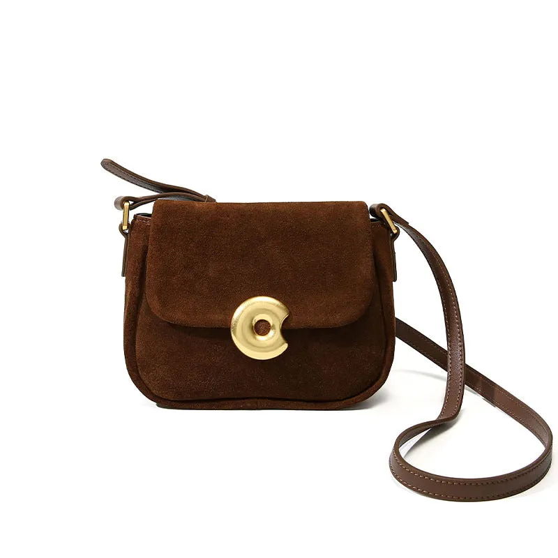 Strictly selected small square bag women's popular spring and summer new niche design  retro texture matte fleece commuter bag