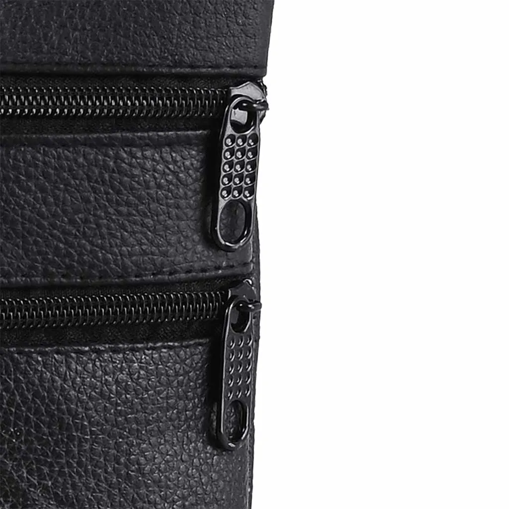 Stylish Leather Shoulder Bag Black Messenger iPad Bag
