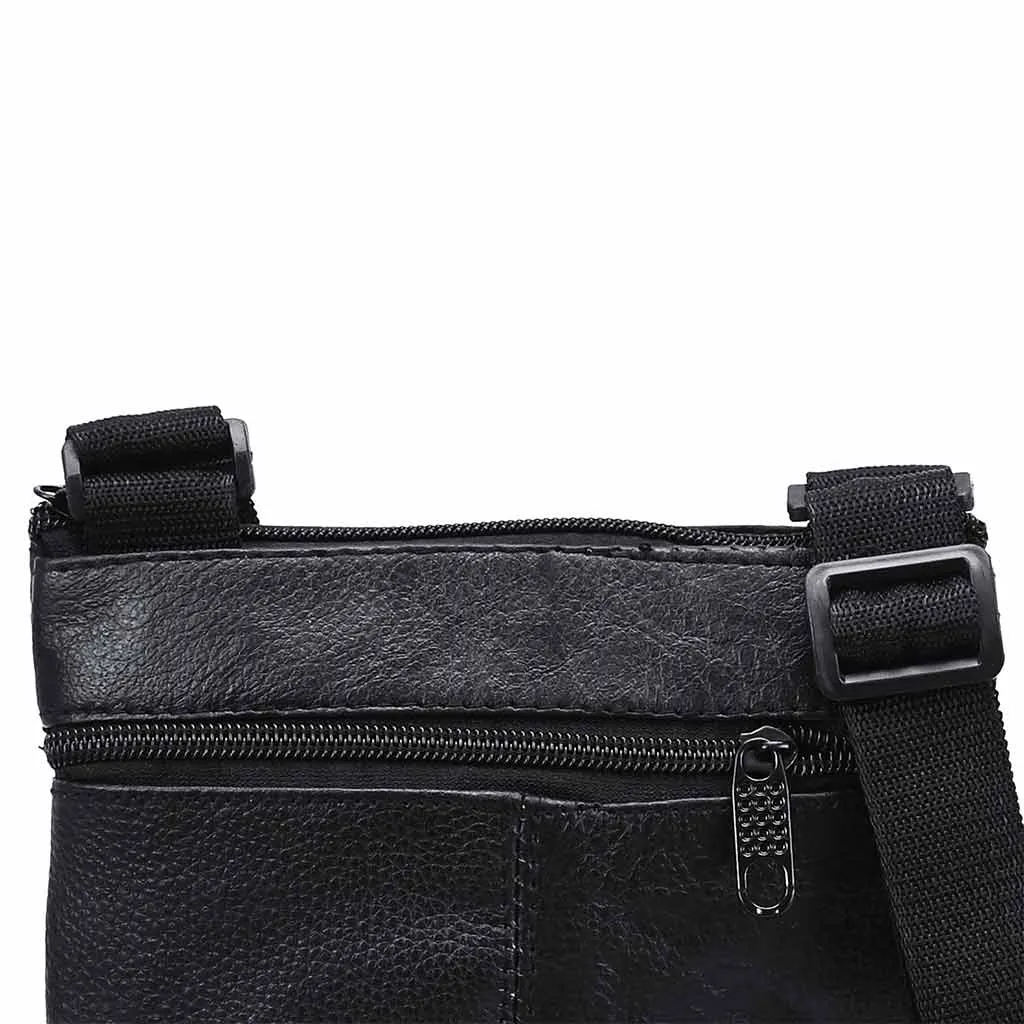 Stylish Leather Shoulder Bag Black Messenger iPad Bag