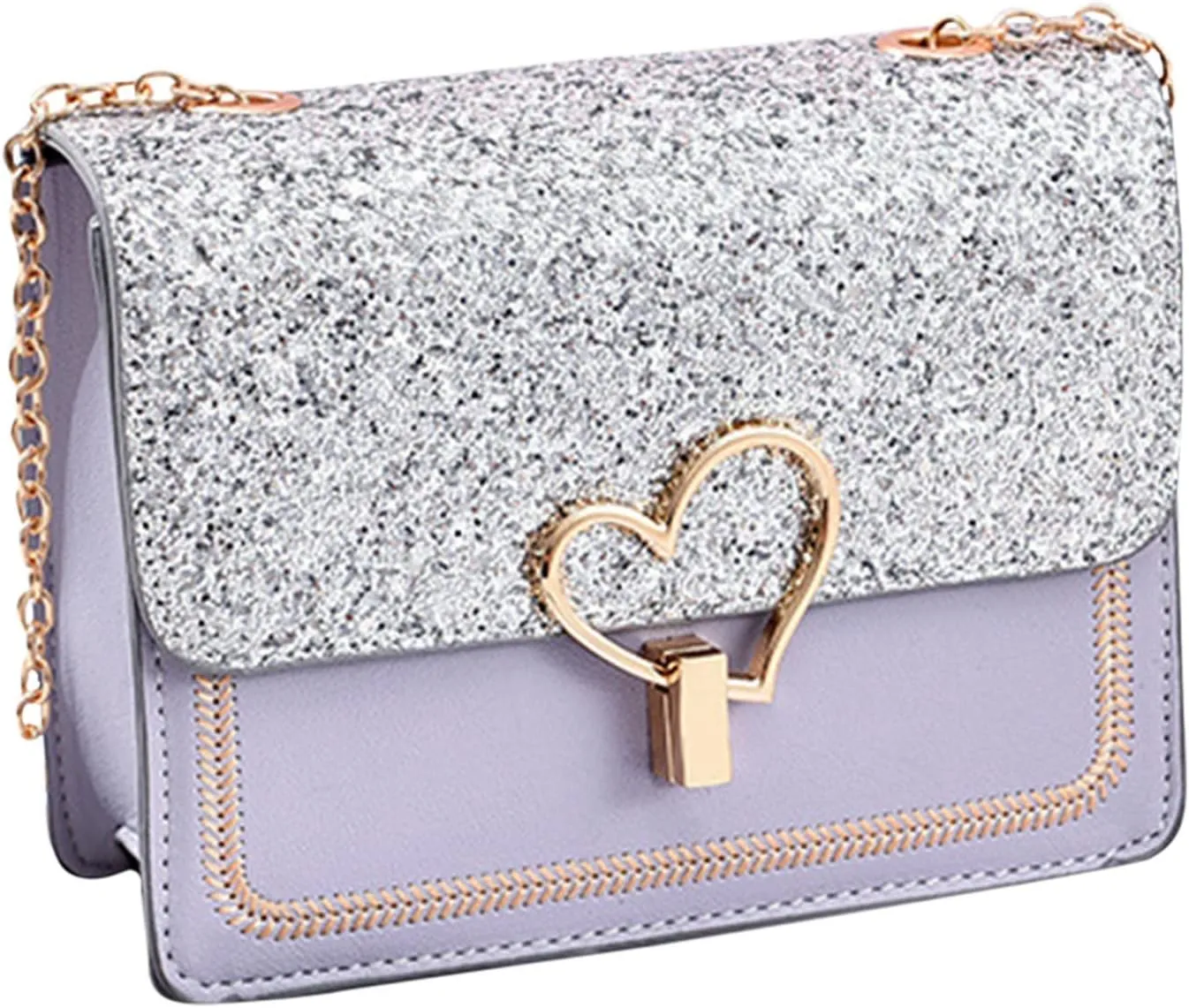 The Version Chain Bag With Lock Buckle Is Fashionable Simple And Versatile One Shoulder Crossbody Bag (Grey, One Size)