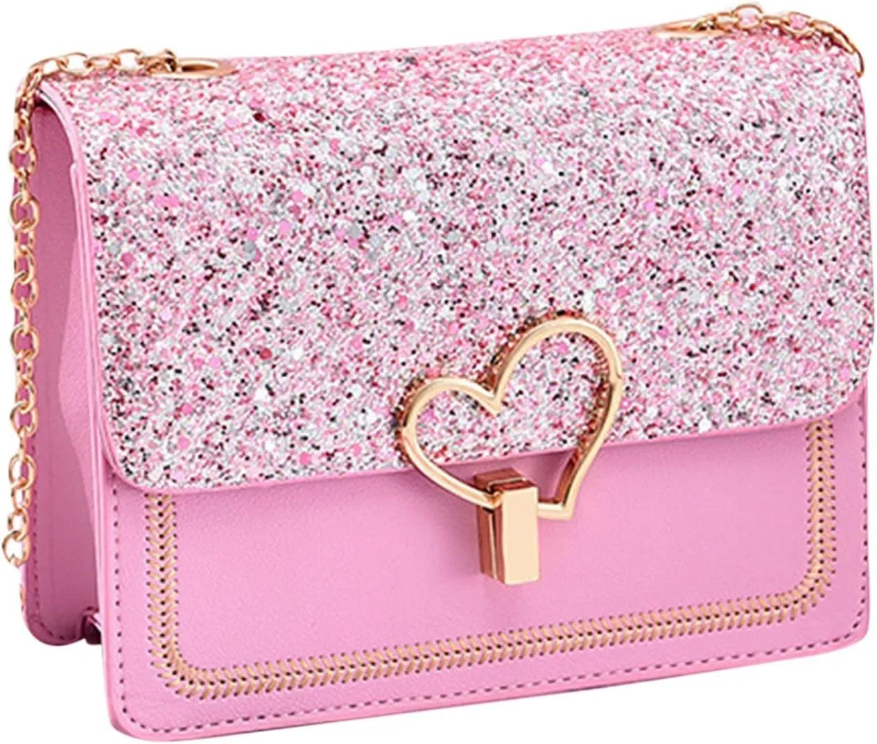 The Version Chain Bag With Lock Buckle Is Fashionable Simple And Versatile One Shoulder Crossbody Bag (Red, One Size)