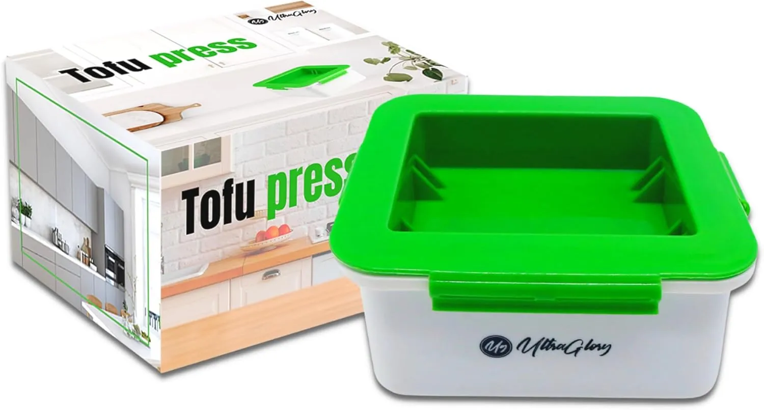 Tofu Press - Tofu Drainer and Strainer - Tofu Squeezer Dishwasher Safe - Tofu Press Drainer - Tofu Maker - Tofu Presser Removes water from tofu in 10-20 Minutes for better flavor and texture