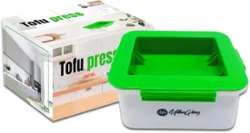 Tofu Press - Tofu Drainer and Strainer - Tofu Squeezer Dishwasher Safe - Tofu Press Drainer - Tofu Maker - Tofu Presser Removes water from tofu in 10-20 Minutes for better flavor and texture