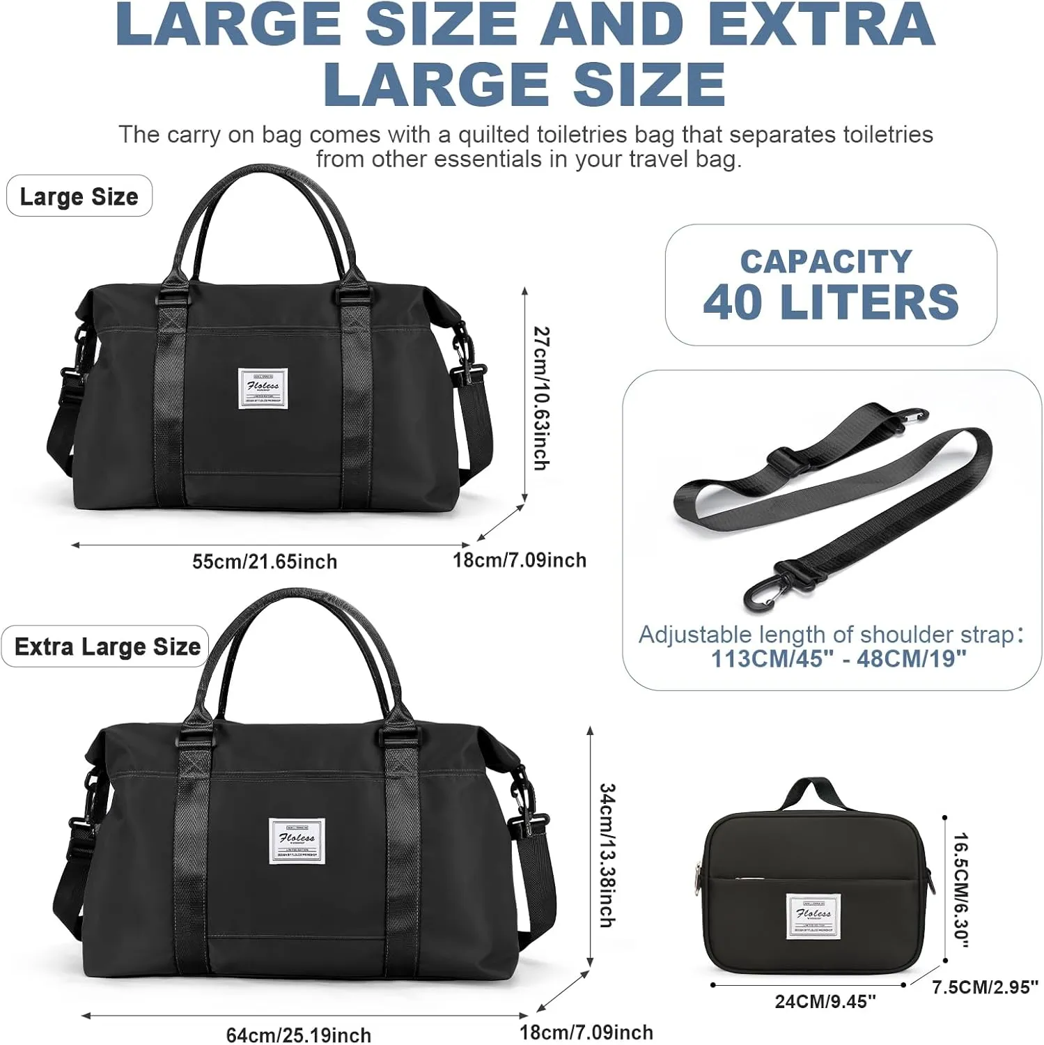 Travel Duffel Bags for Women,Weekender Overnight Bag with Wet Pocket & Toiletry Bag,Carry On Personal Item Bag,Travel Tote Gym Bag,Large