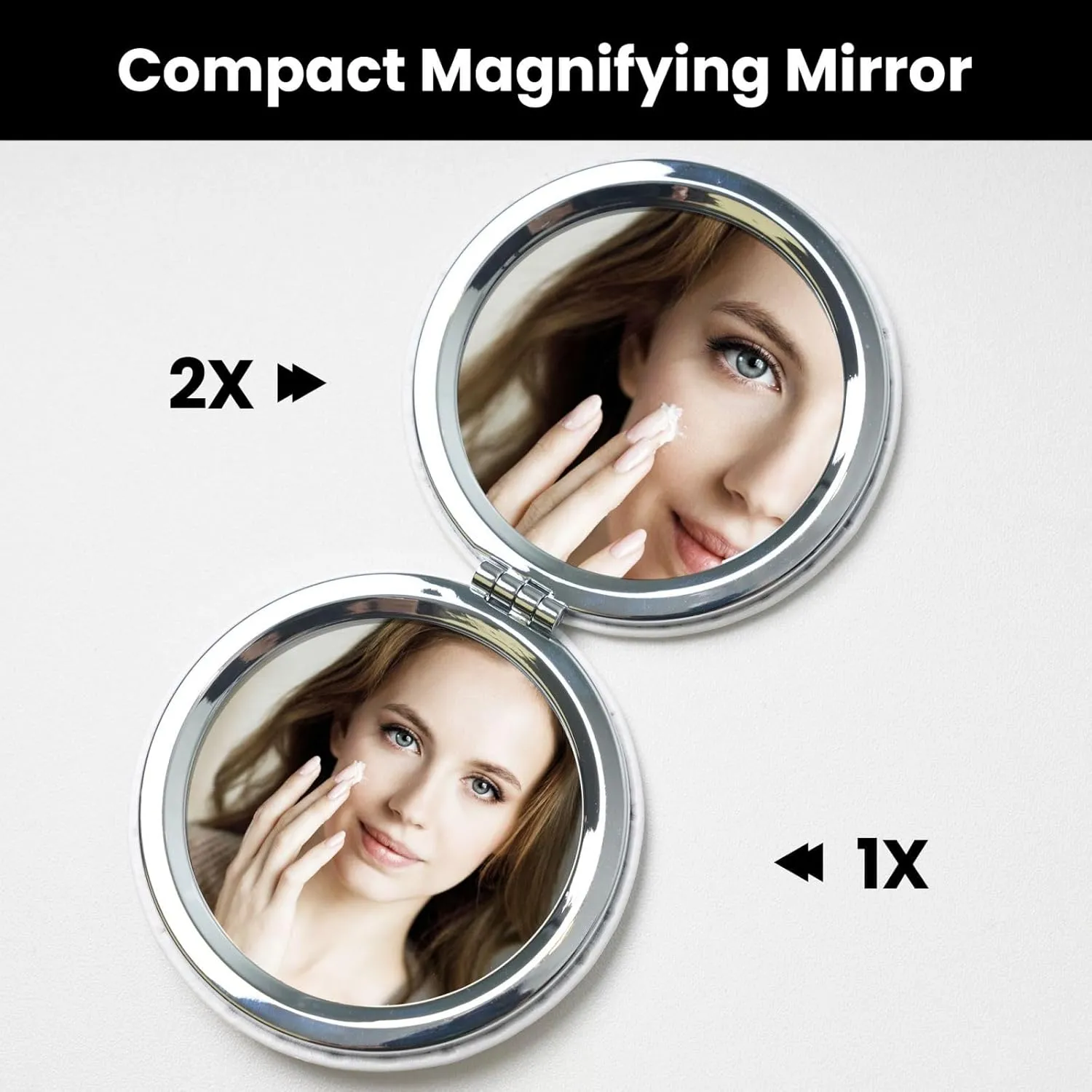 Travel Makeup Mirror for Women Double-Sided 1X/2X Magnifying Foldable Cosmetic Mirror Portable Pocket Mirror Sunset landscape Mountains Lake Vanity Mirror Compact Beauty Mirror for Pocket Purse Clutch
