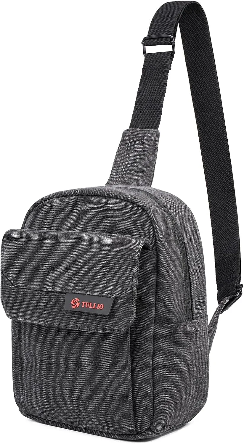TULLIO Camera Bag Small Canvas Crossbody Purse Waterproof Dslr Camera Bag Case for Photographer