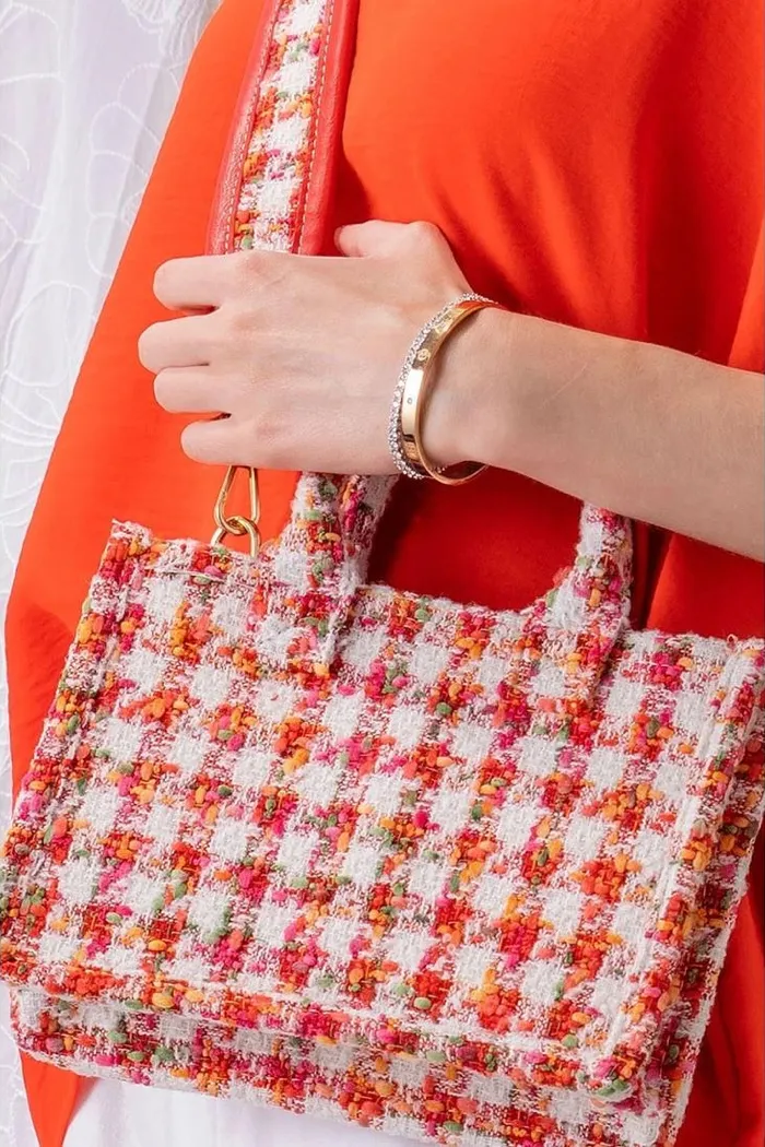 Tweed Mini Book Tote