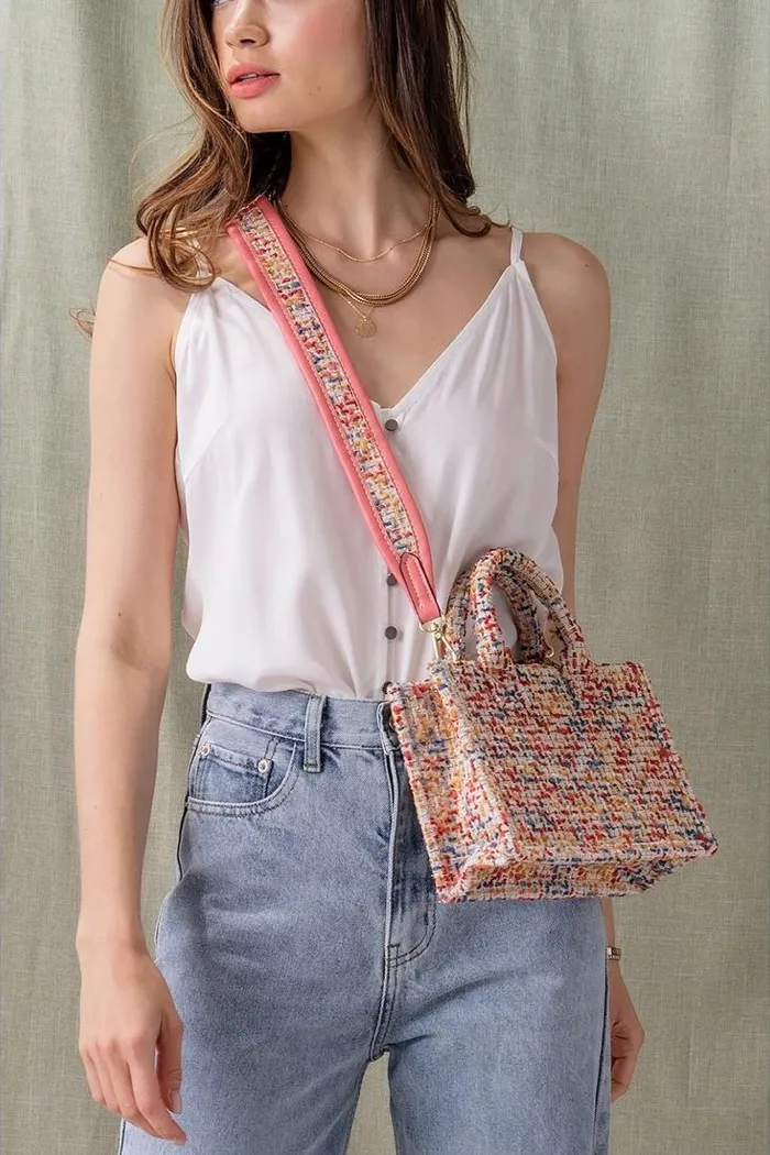 Tweed Mini Book Tote
