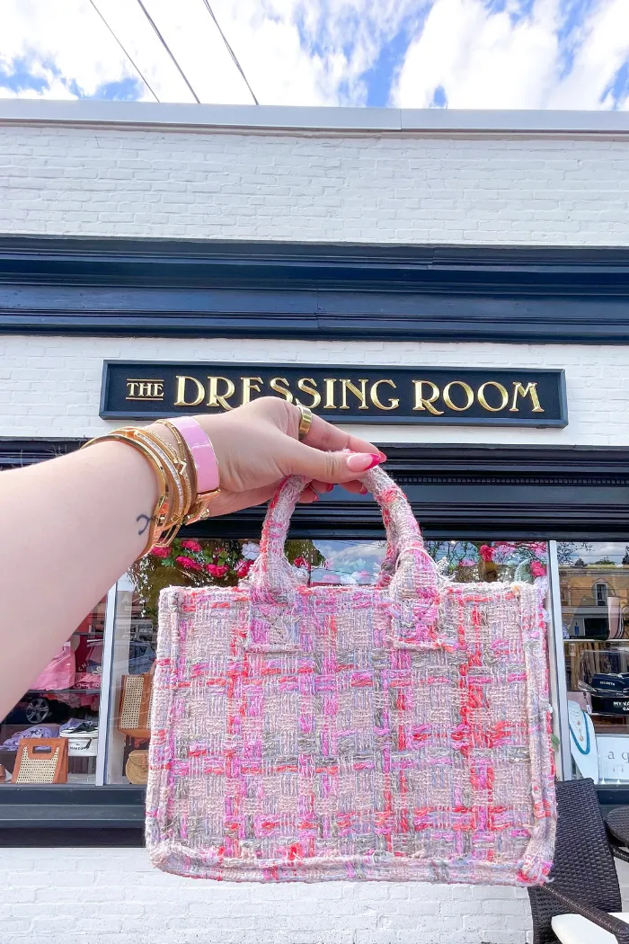 Tweed Mini Book Tote