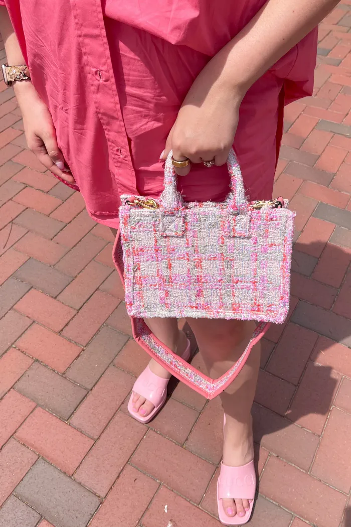 Tweed Mini Book Tote