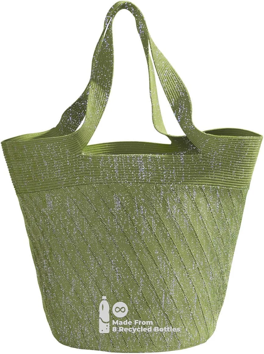 Ultra Lightweight Tote Bag For Women (18.7 x 8.5) - Upcycled Flexible Machine Washable Shopping Tote Bag For Women