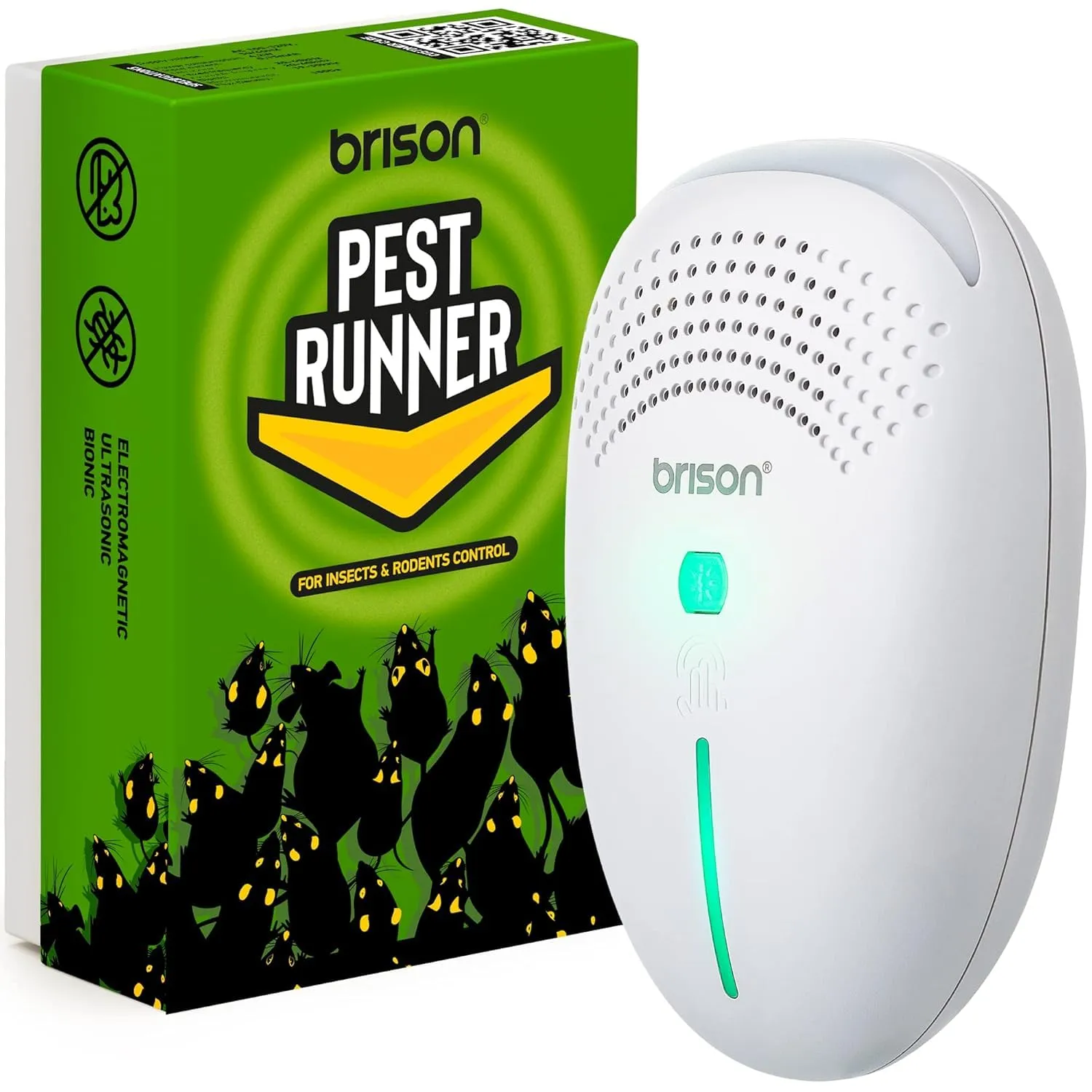 Ultrasonic Pest Control Repellent Plug-in Electronic Insect Repeller Gets Rid Mosquito Bed Bugs Roach Spiders Fleas Mice Ants Fruit Fly B