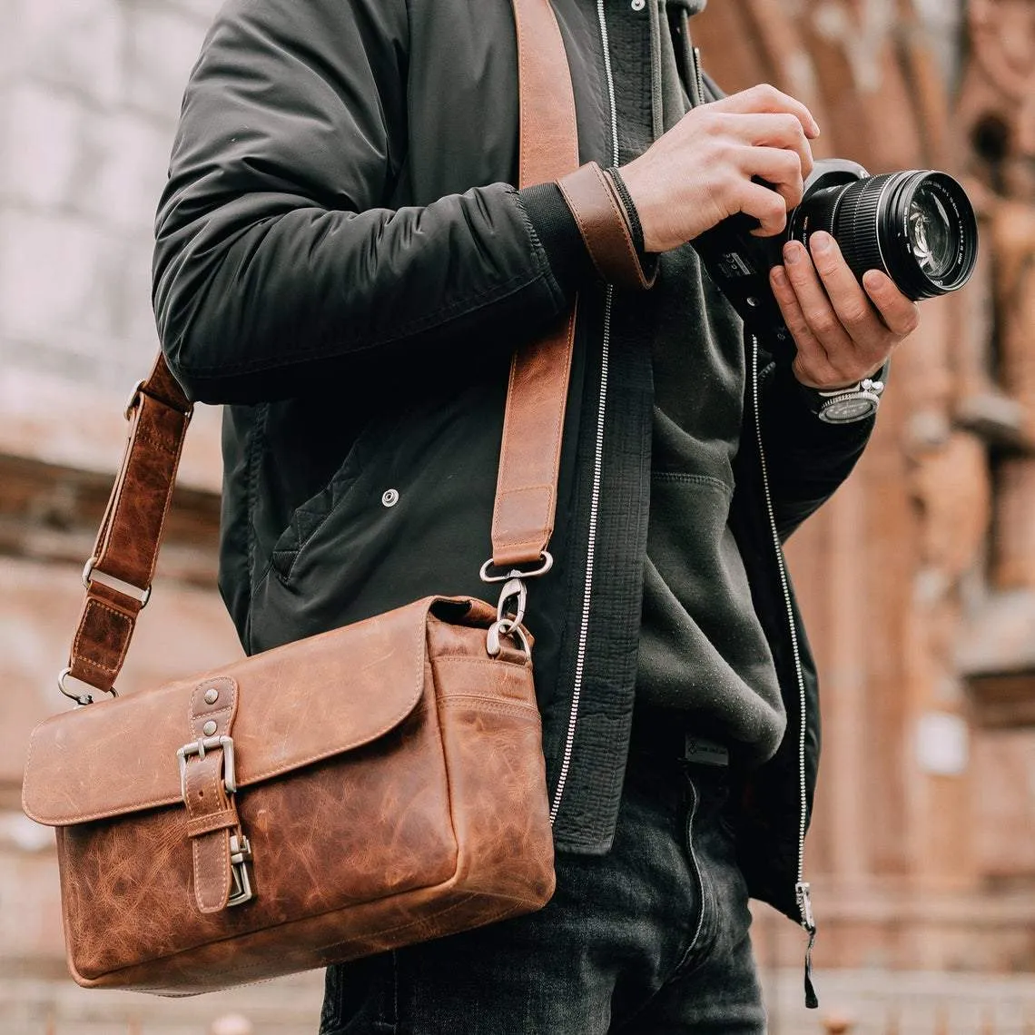 Vegan Leather Camera Bag